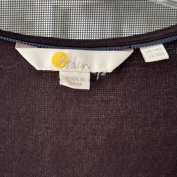 Boden V-Neck Jersey Dress Women's 10 R Black Knee Length Semi Fit Pockets - Picture 3 of 7